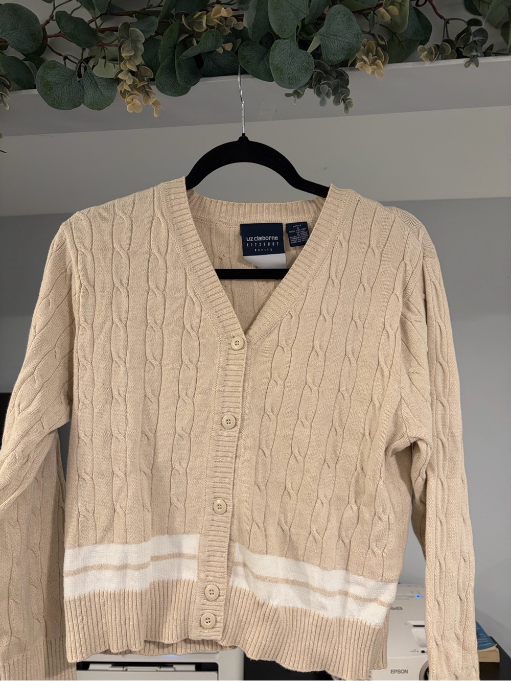 100% Cotton Cable-Knit Cardigan